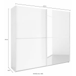 Dressing 181 cm lungime, 2 uși glisante, oglindă, culoare alb-gri antracit, 210 cm înălțime - imagine 4
