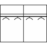 Dressing 181 cm lungime, 2 uși glisante, oglindă, culoare alb-gri antracit, 210 cm înălțime - imagine 2