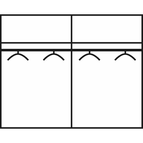 Dressing 181 cm lungime, 2 uși glisante, oglindă, culoare alb-gri antracit, 210 cm înălțime - imagine 2