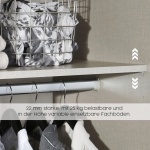 Dressing 264 cm lungime, 2 uși glisante, oglindă pe mijloc, culoare gri antracit, 210 cm înălțime - imagine 3