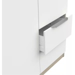 Dulap 120 cm lungime, 6 uși batante, 2 sertare, culoare alb-sonoma, 203 cm înălțime - imagine 5