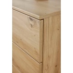 Comoda, o ușa batanta, 5 sertare, închidere soft close, culoare stejar, 120 cm lungime - imagine 3