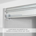 Dressing 271 cm lungime, 3 uși glisante, 4 sertare, oglinda pe mijloc, culoare gri antracit, 210 cm înălțime - imagine 10