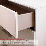 Comoda, o ușa batanta, 5 sertare, închidere soft close, culoare stejar, 120 cm lungime - imagine 5