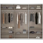 Dressing 271 cm lungime, 3 uși glisante, culoare cașmir, compartimentare premium, 229 cm înălțime - imagine 3