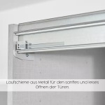 Dressing 271 cm lungime, 3 uși glisante, culoare cașmir, compartimentare premium, 229 cm înălțime - imagine 6