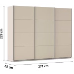 Dressing 271 cm lungime, 3 uși glisante, culoare cașmir, compartimentare premium, 229 cm înălțime - imagine 7