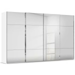 Dressing 360 cm lungime, 4 uși glisante, full oglindă, culoare alb, 223 cm înălțime - imagine 2