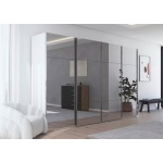 Dressing 360 cm lungime, 4 uși glisante, full oglindă, culoare alb, 223 cm înălțime