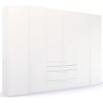 Dulap 301 cm lungime, premium, 6 uși batante, 4 sertare, culoare alb, compartimentare premium, 223 cm înălțime - imagine 3