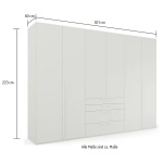 Dulap 301 cm lungime, premium, 6 uși batante, 4 sertare, culoare alb, compartimentare premium, 223 cm înălțime - imagine 7
