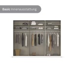 Dressing 301 cm lungime, 3 uși glisante, culoare gri mătase, premium, 223 cm înălțime - imagine 2