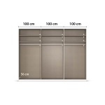 Dressing 301 cm lungime, 3 uși glisante, culoare gri mătase, premium, 223 cm înălțime - imagine 10