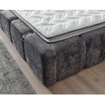 Boxspring MARVEO cu ladǎ de depozitare, structurǎ metalicǎ, saltea premium cu topper integrat, culoare gri antracit, material cremona - imagine 7