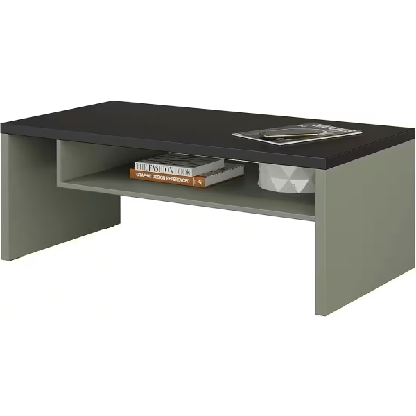 Măsuță de cafea, culoare verde menta-negru, 120x60 cm - imagine 2