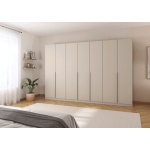 Dulap 315 cm lungime, 7 uși batante, culoare cașmir, compartimentare premium, 229 cm înălțime