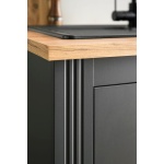 Comoda MYKONOS in stil modern, culoare gri antracit-stejar, 100 cm lungime - imagine 5