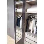 Dulap 151 cm lungime, 3 uși batante, închidere soft close, culoare gri antracit, compartimentare premium, 223 cm înălțime - imagine 5
