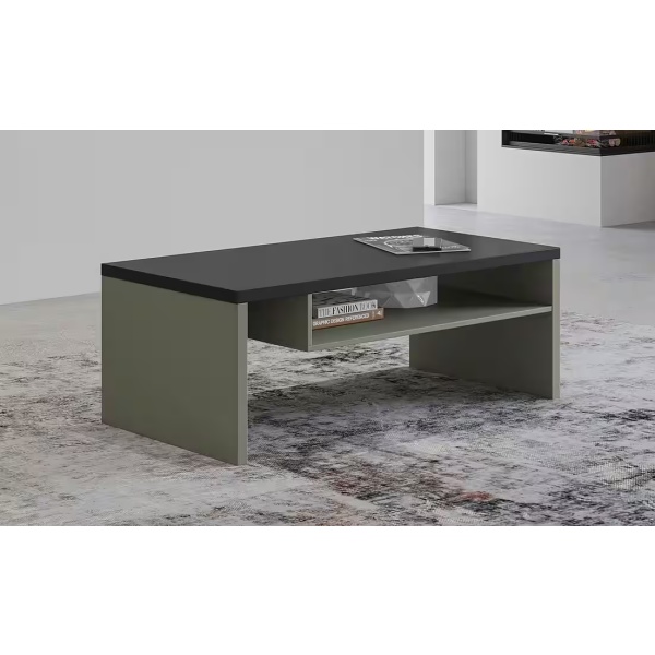 Măsuță de cafea, culoare verde menta-negru, 120x60 cm - imagine 1