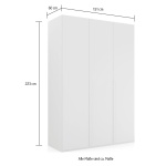 Dulap 151 cm lungime, 3 uși batante, închidere soft close, culoare gri antracit, compartimentare premium, 223 cm înălțime - imagine 8