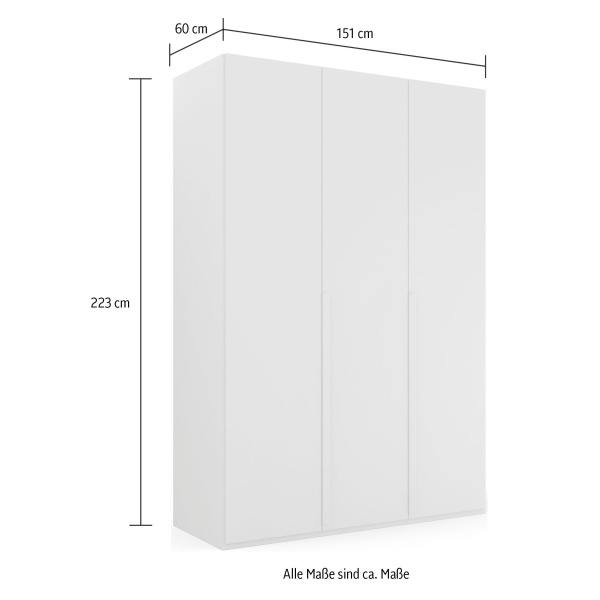 Dulap 151 cm lungime, 3 uși batante, închidere soft close, culoare gri antracit, compartimentare premium, 223 cm înălțime - imagine 8