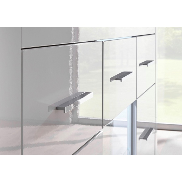 Comoda TV NAPOLI, fronturi MDF lucioase, culoare alb, 180 cm lungime - imagine 5
