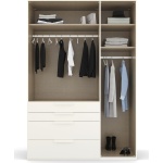 Dulap 151 cm lungime, 3 uși batante, 4 sertare, închidere soft close, culoare gri antracit, 223 cm înălțime - imagine 3