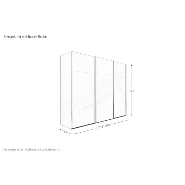 Dressing 271 cm lungime, 3 uși glisante, culoare alb, 223 cm înălțime - imagine 4