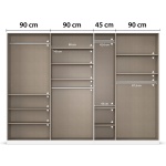 Dulap 315 cm lungime, 7 uși batante, culoare cașmir, compartimentare premium, 229 cm înălțime - imagine 11