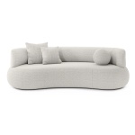 Canapea IVONA cu design curbat, modern, mânere pe ambele părți, material boucle, culoare bej, 250 cm lungime - imagine 2