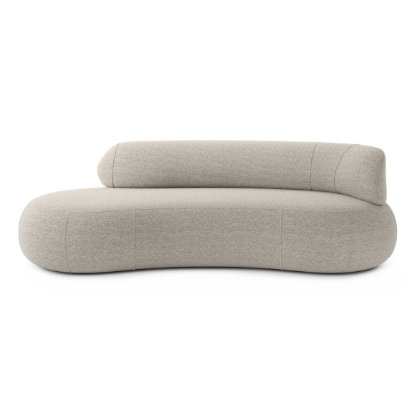 Canapea IVONA cu design curbat, modern, mâner pe dreapta, material boucle, culoare bej, 250 cm lungime - imagine 1