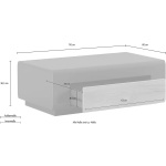 Măsuță de cafea, 1 sertar, fronturi gri lucioase, elemente culoare stejar, 110/60 cm - imagine 4