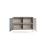 Set Living Premium ~Elysée~ 3 piese, fronturi MDF cashmere, iluminare LED, sistem push-to-open, picioare auriu satinat - imagine 6