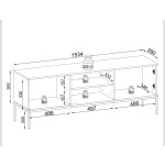 Comodă TV Premium ~Elysée~ fronturi MDF, iluminare LED, sistem push-to-open, finisaj cashmere mat, picioare auriu satinat - imagine 4