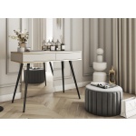 Consolă Premium ~Velour~ 2 sertare, finisaj cashmere mat, detalii aurii, picioare metalice negre