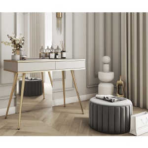 Consolă Premium ~Velour~ 2 sertare, finisaj cashmere mat, detalii și picioare aurii