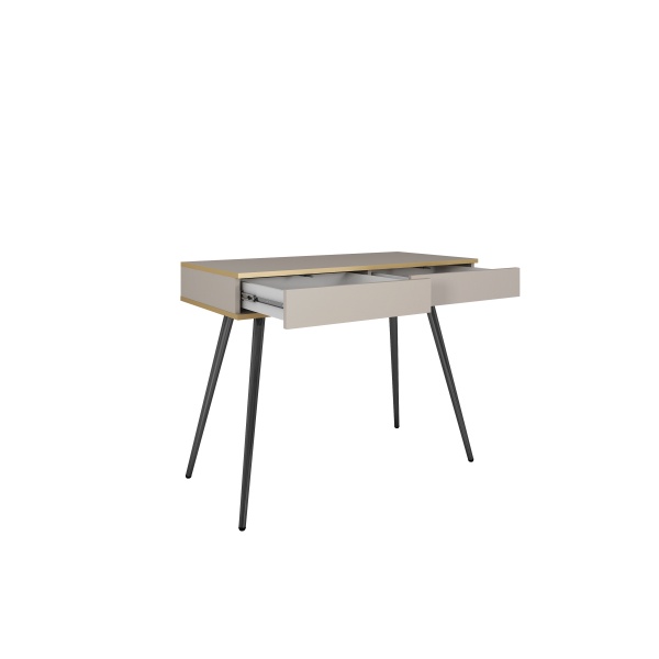 Consolă Premium ~Velour~ 2 sertare, finisaj cashmere mat, detalii și picioare aurii - imagine 3