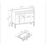 Set Living Premium ~Lusso~ format din 3 piese, fronturi MDF canelate, finisaj crem mat și detalii aurii - imagine 10