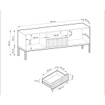 Set Living Premium ~Lusso~ format din 3 piese, fronturi MDF canelate, finisaj crem mat și detalii aurii - imagine 9