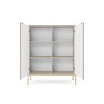Set Living Premium ~Lusso~ format din 3 piese, fronturi MDF canelate, finisaj crem mat și detalii aurii - imagine 7