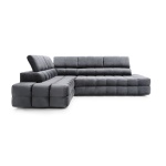 Colțar CAPRI extensibil cu lada de depozitare, tetiere reglabile, material impermeabil, extensie 160x200 cm, culoare gri, 290/210 cm - imagine 2