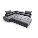 Colțar CAPRI extensibil cu lada de depozitare, tetiere reglabile, material impermeabil, extensie 160x200 cm, culoare gri, 290/210 cm - imagine 6