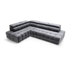 Colțar CAPRI extensibil cu lada de depozitare, tetiere reglabile, material impermeabil, extensie 160x200 cm, culoare gri, 290/210 cm - imagine 3
