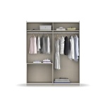 Dressing 175 cm lungime, 2 uși glisante, 2 sertare, culoare gri antracit, 210 cm înălțime - imagine 8