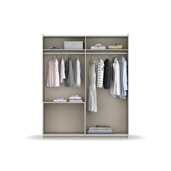 Dressing 175 cm lungime, 2 uși glisante, 2 sertare, culoare gri antracit, 210 cm înălțime - imagine 8