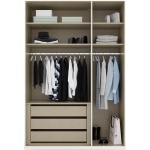 Dulap 151 cm lungime, 3 uși batante, închidere soft close, culoare gri antracit, compartimentare premium, 223 cm înălțime - imagine 4