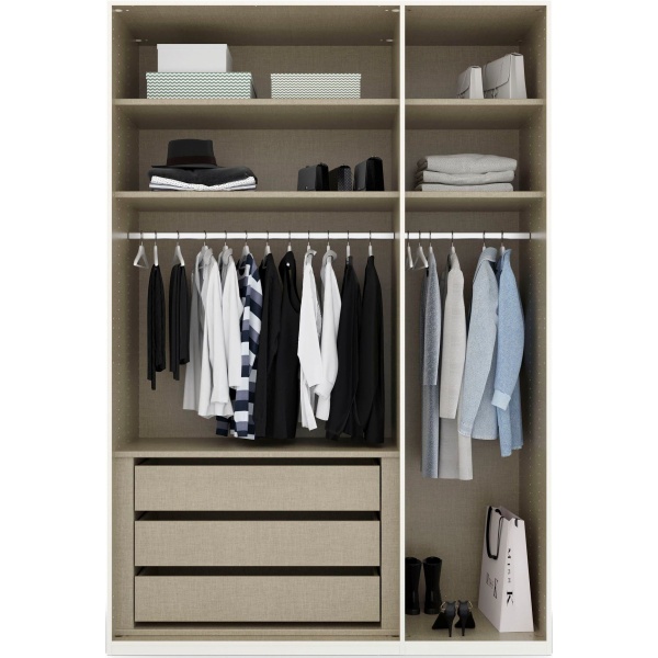 Dulap 151 cm lungime, 3 uși batante, închidere soft close, culoare gri antracit, compartimentare premium, 223 cm înălțime - imagine 4