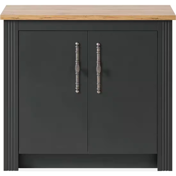 Comoda MYKONOS in stil modern, culoare gri antracit-stejar, 100 cm lungime - imagine 3