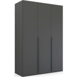Dulap 151 cm lungime, 3 uși batante, închidere soft close, culoare gri antracit, compartimentare premium, 223 cm înălțime - imagine 3