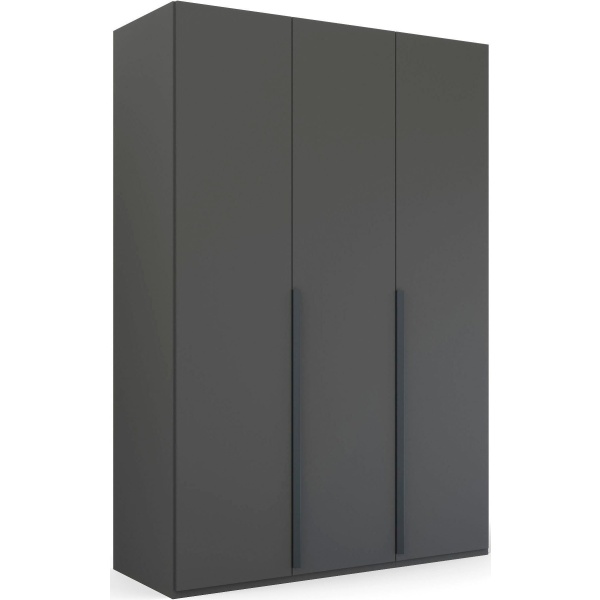 Dulap 151 cm lungime, 3 uși batante, închidere soft close, culoare gri antracit, compartimentare premium, 223 cm înălțime - imagine 3